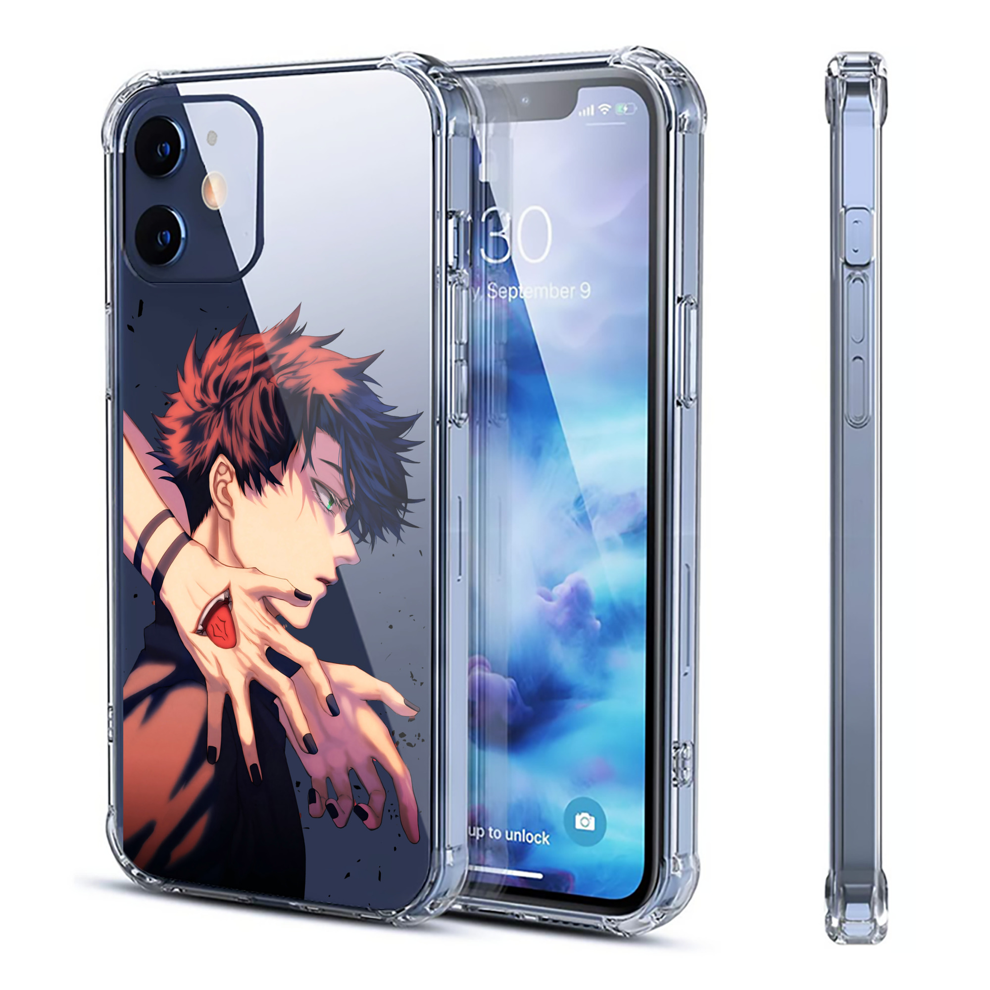 （画像用） 呪術廻戦 Jujutsu Kaisen 【iPhone 12シリーズ対応】透明スマホケース（クリアソフトケース）